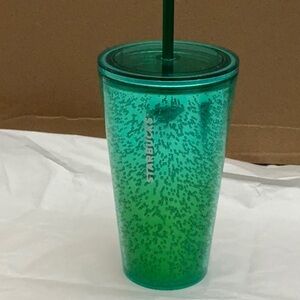 Starbucks 16oz  Summer 2021 Green Ombré Effervescent Bubble Tumbler with Straw